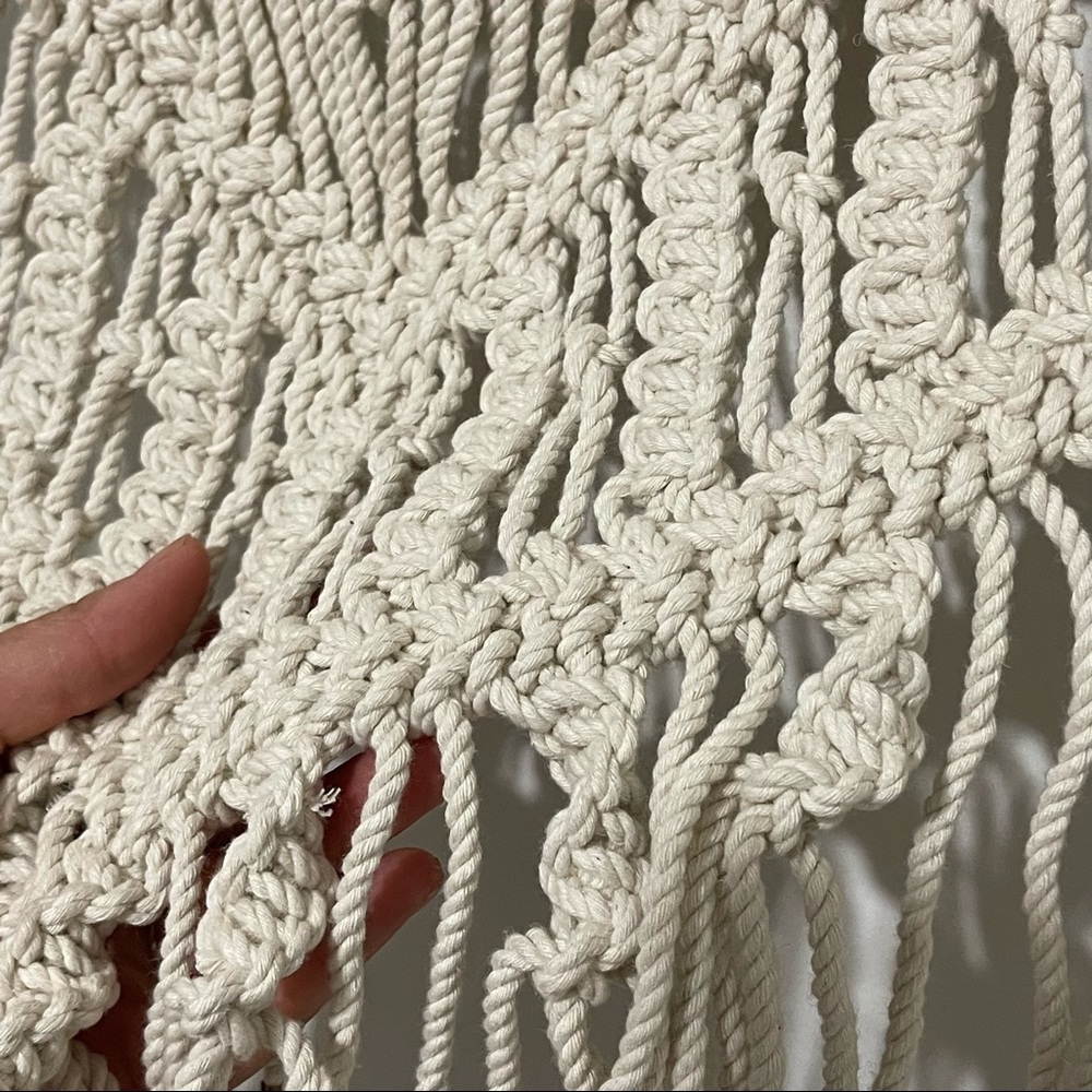 Nu macrame ivory wall hanging boho cottage core decor - Picture 6 of 7